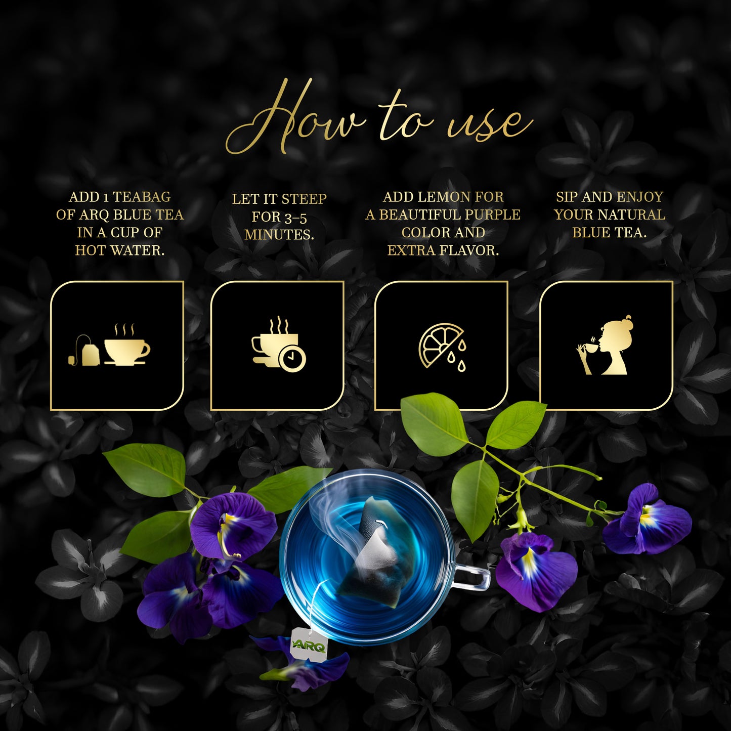 Shop Blue Tea Bags Online - ARQ Herbal