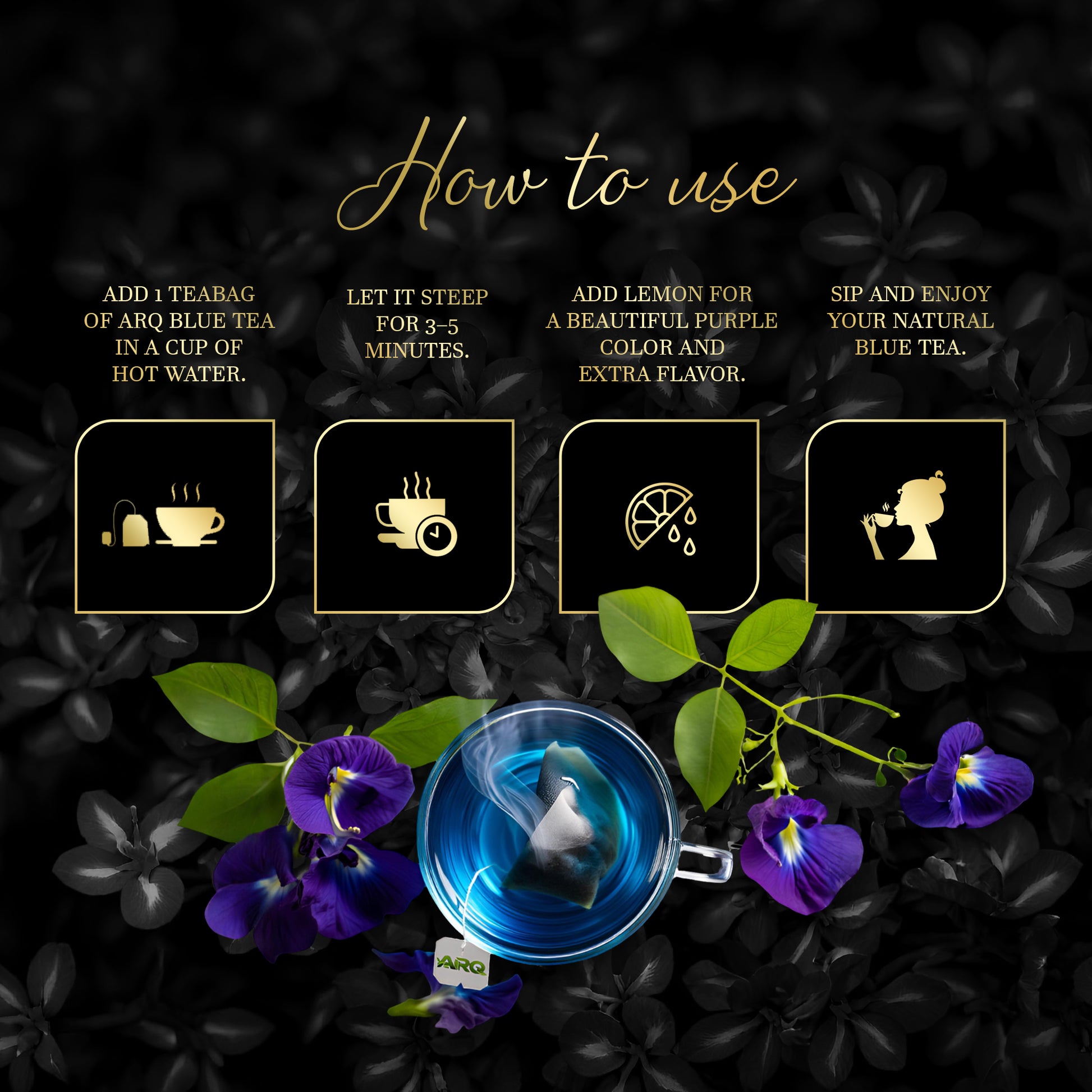 Shop Blue Tea Bags Online - ARQ Herbal